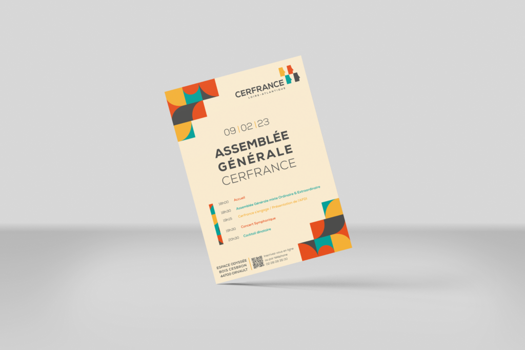 Flyer Assemblée générale Cerfrance - Support print - Caom agence de communication